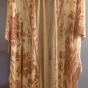 Free People Tan and Cream Kimono